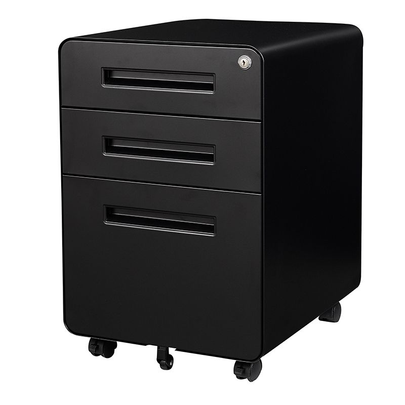 圓弧全黑色活動櫃